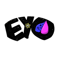 Logo with the word 'EYO' featuring a star and a droplet on a white background